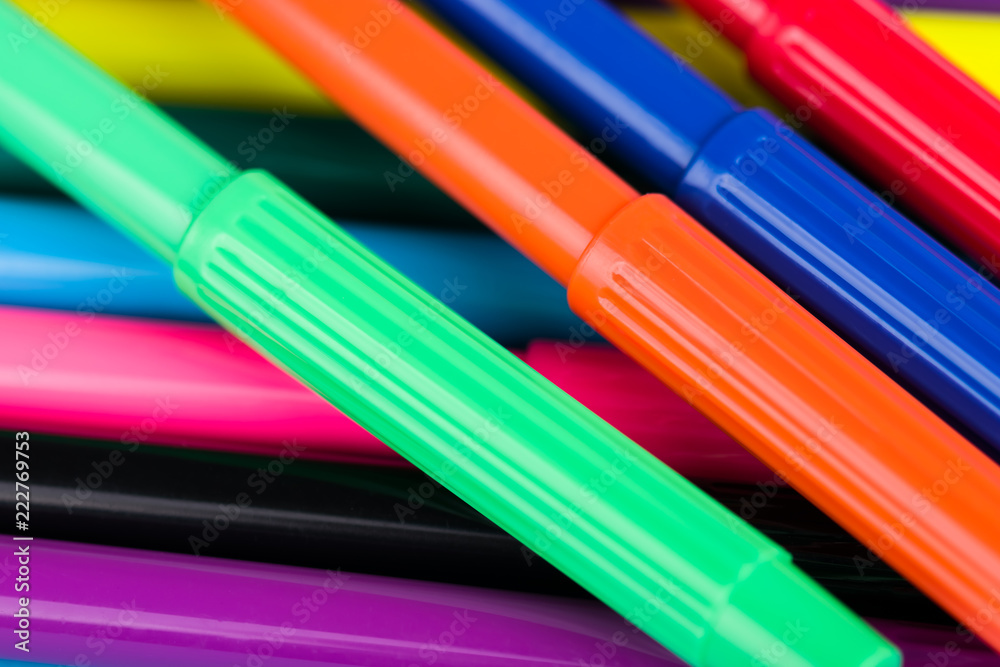 Background of multi-colored felt-tip pens Background of multi-colored felt-tip pens