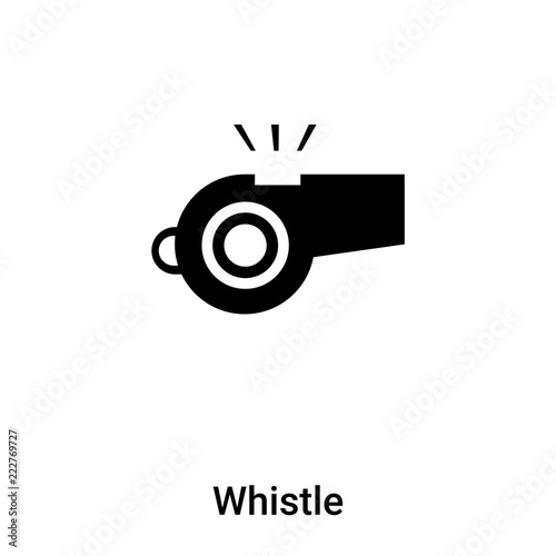 Whistle icon vector isolated on white background, logo concept of Whistle sign on transparent background, black filled symbol