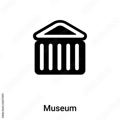 Museum icon vector isolated on white background, logo concept of Museum sign on transparent background, black filled symbol