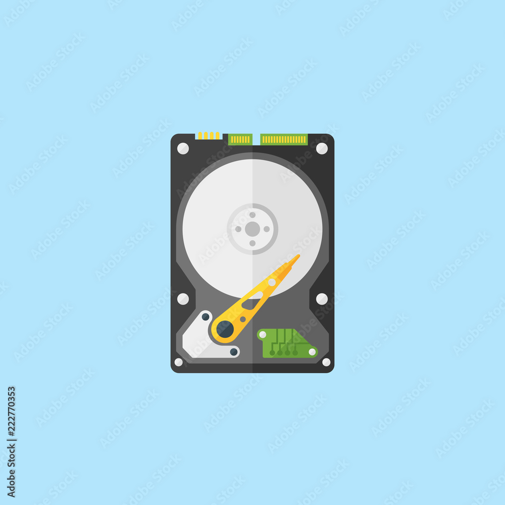 Hdd disk flat design style vector illustration Hdd disk flat design style vector illustration