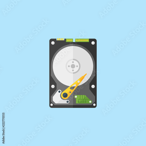 Hdd disk flat design style vector illustration