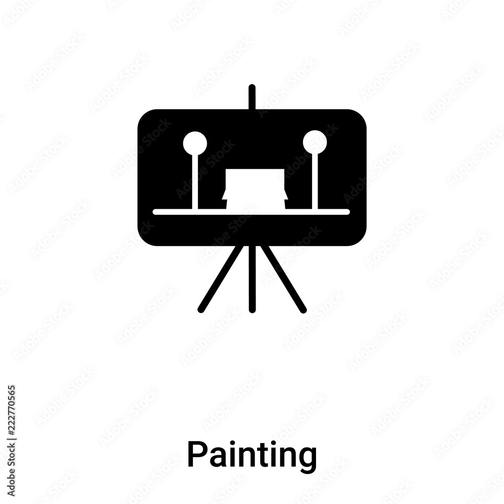 Painting icon vector isolated on white background, logo concept of Painting sign on transparent background, black filled symbol Painting icon vector isolated on white background, logo concept of Painting sign on transparent background, black filled symbol