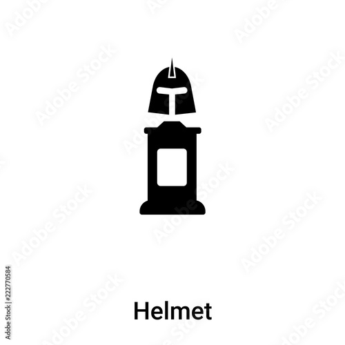 Helmet icon vector isolated on white background, logo concept of Helmet sign on transparent background, black filled symbol
