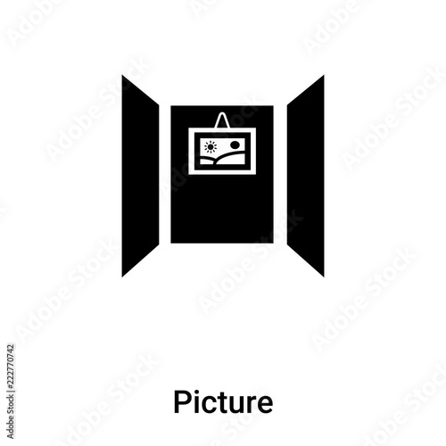 Picture icon vector isolated on white background, logo concept of Picture sign on transparent background, black filled symbol