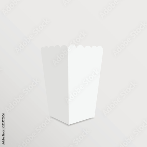 Per popcorn box mockup  vector isolated on white background.