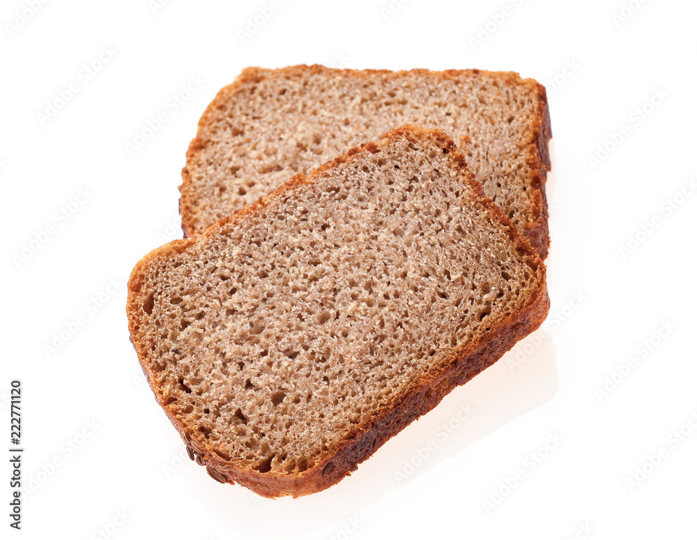 Rye Bread Slice isolated on white background Rye Bread Slice isolated on white background