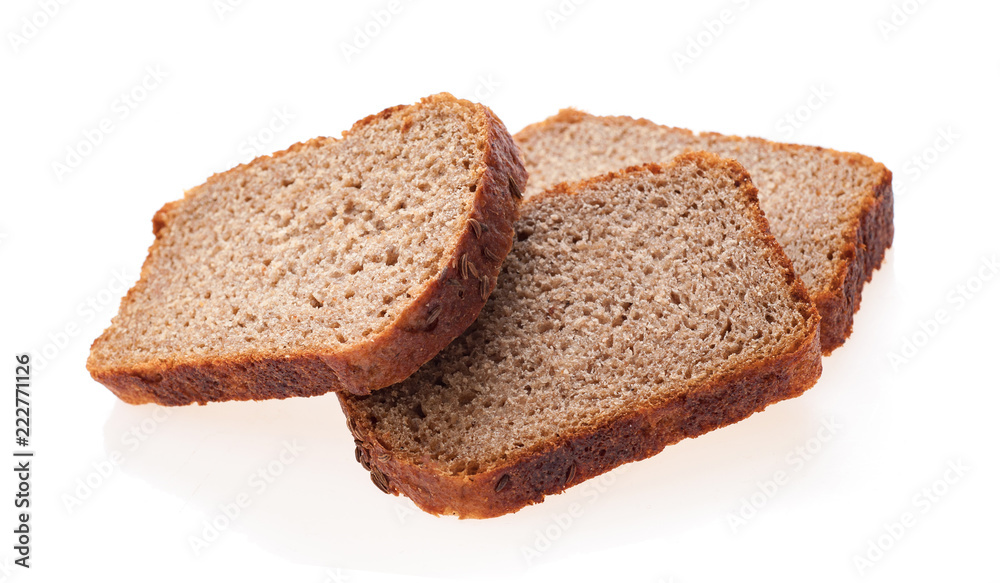 Slices of bread isolated on white background Slices of bread isolated on white background