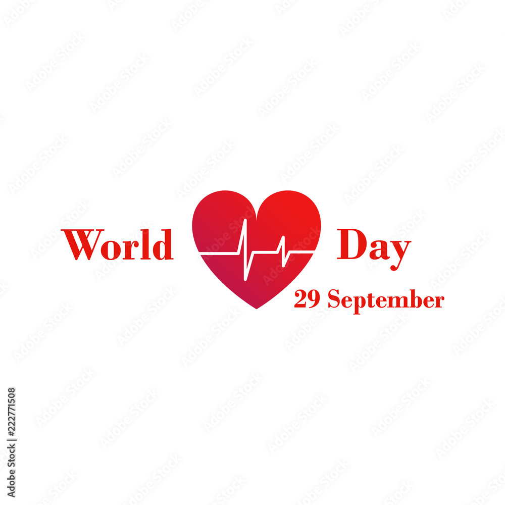 World Heart Day vector illustration of heart logo. 29 September.