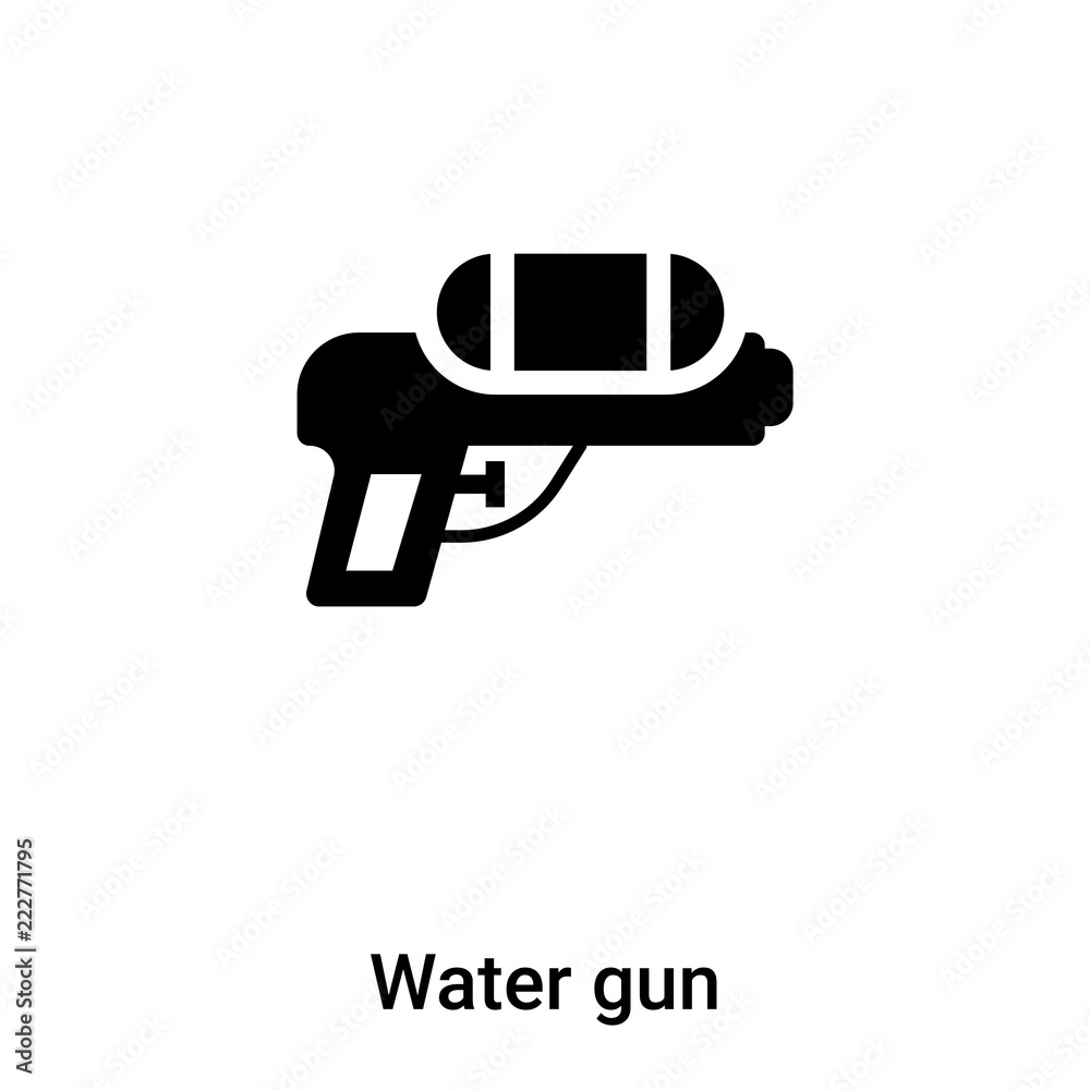 Water gun icon vector isolated on white background, logo concept of Water  gun sign on transparent background, black filled symbol Stock Vector |  Adobe Stock