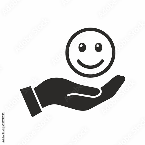 Smile, share happiness vector icon