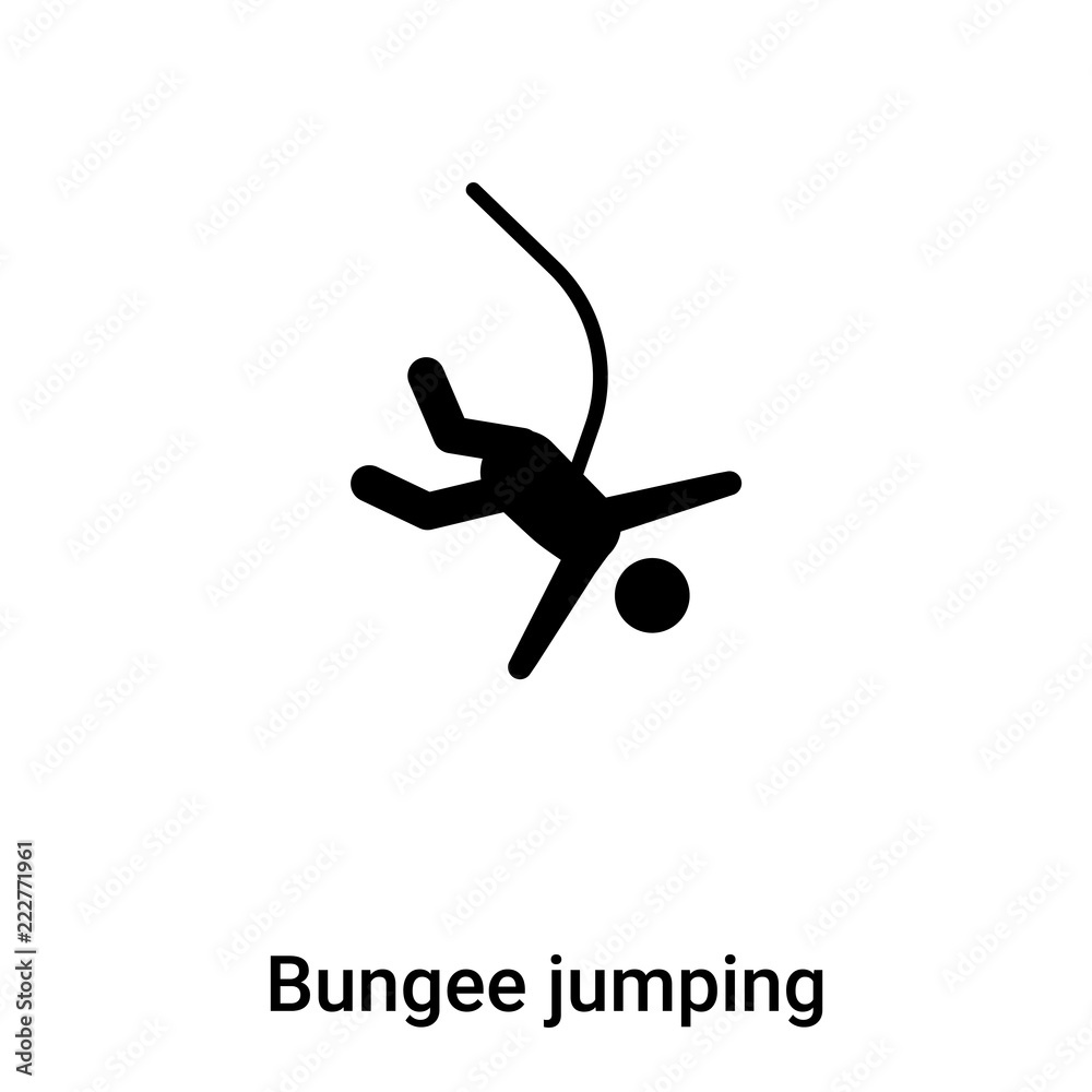 Bungee jumping icon vector isolated on white background, logo concept of Bungee jumping sign on transparent background, black filled symbol Bungee jumping icon vector isolated on white background, logo concept of Bungee jumping sign on transparent background, black filled symbol
