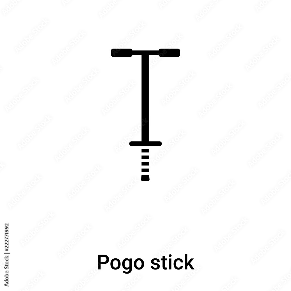 Pogo stick icon vector isolated on white background, logo concept of Pogo stick sign on transparent background, black filled symbol