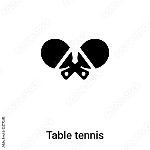 Table tennis icon vector isolated on white background, logo concept of Table tennis sign on transparent background, black filled symbol