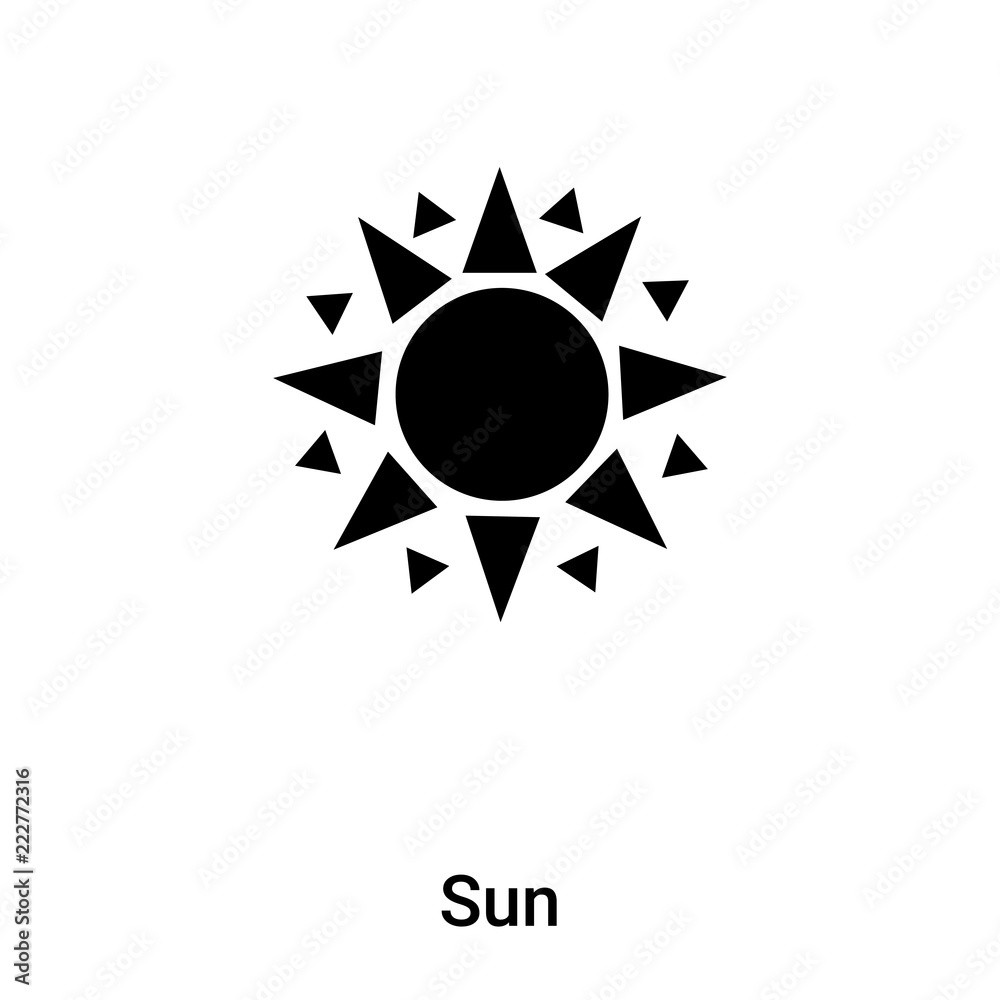 Sun icon vector isolated on white background, logo concept of Sun sign on transparent background, black filled symbol Sun icon vector isolated on white background, logo concept of Sun sign on transparent background, black filled symbol