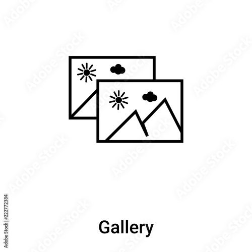 Gallery icon vector isolated on white background, logo concept of Gallery sign on transparent background, black filled symbol