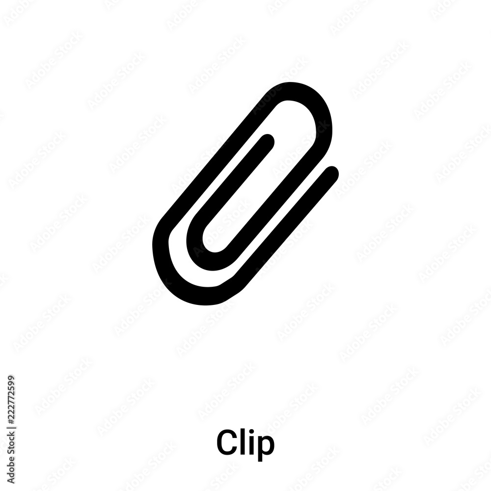 Clip icon vector isolated on white background, logo concept of Clip sign on transparent background, black filled symbol Clip icon vector isolated on white background, logo concept of Clip sign on transparent background, black filled symbol