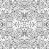 Monochrome Seamless Pattern with Tribal Ornament