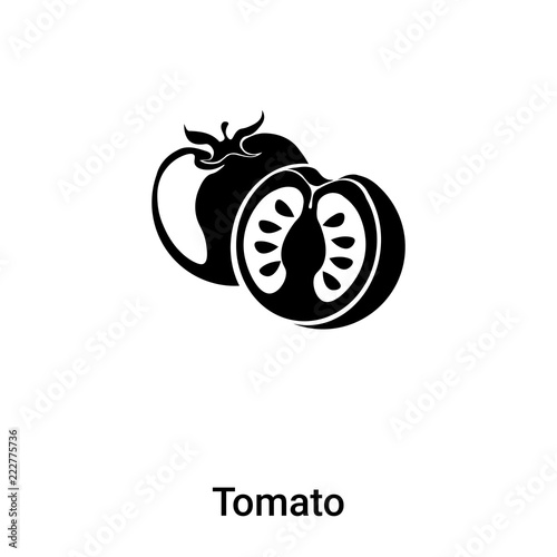 Tomato icon vector isolated on white background, logo concept of Tomato sign on transparent background, black filled symbol