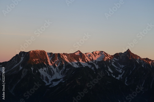 orange hotaka mountains in the early morning photo