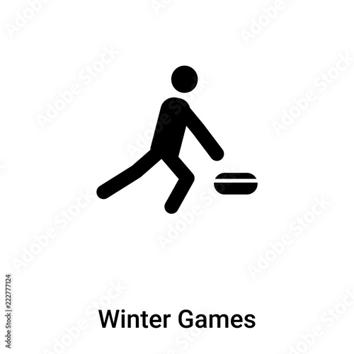 Winter Games icon vector isolated on white background, logo concept of Winter Games sign on transparent background, black filled symbol