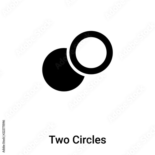Two Circles icon vector isolated on white background, logo concept of Two Circles sign on transparent background, black filled symbol