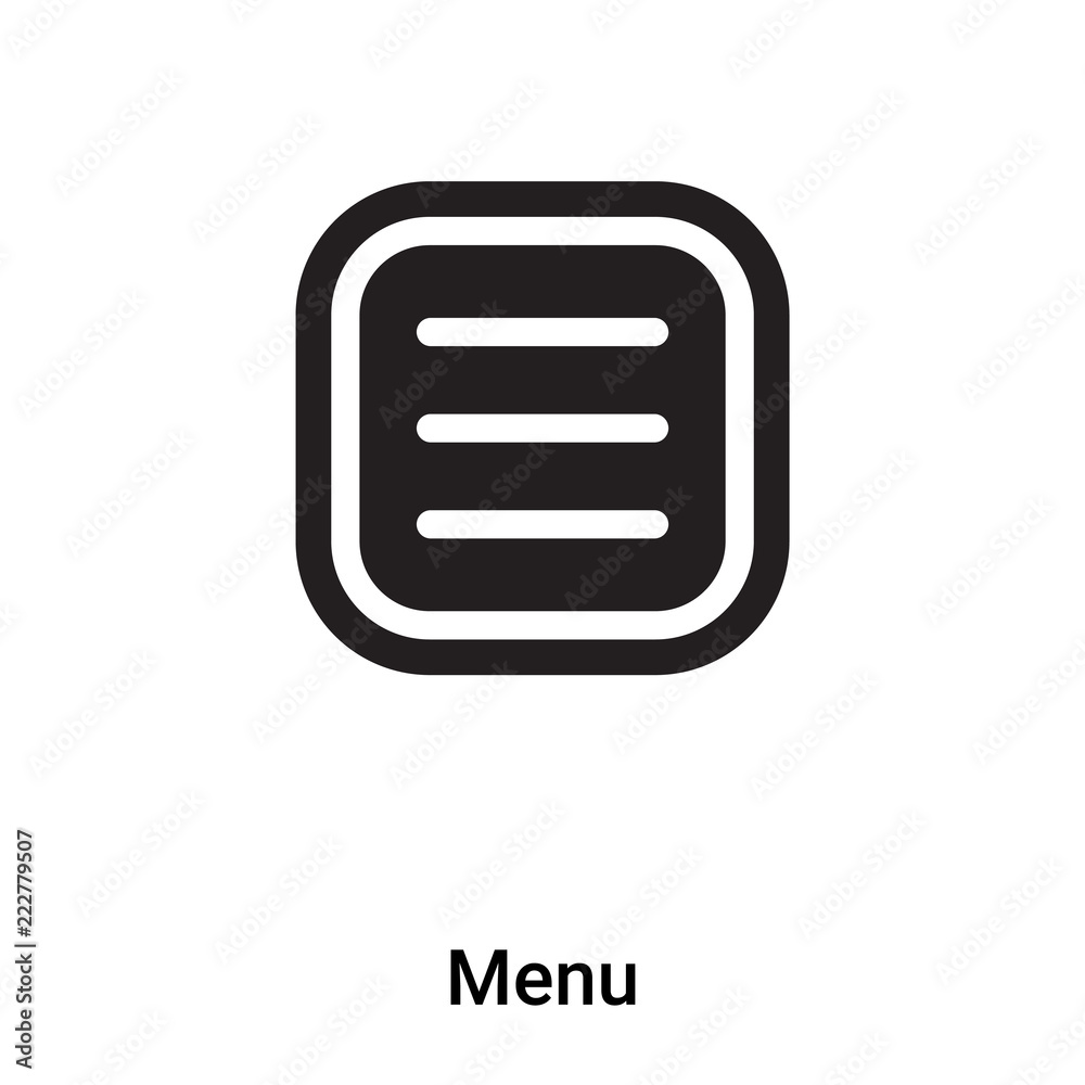 Menu icon vector isolated on white background, logo concept of Menu ...