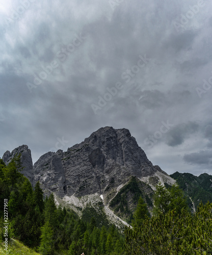 Beautiful view on majestic mountains, Italian Alps. Alpine landscape from european mountainswith mighty peaks. photo