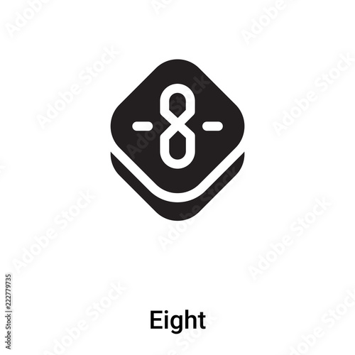 Eight icon vector isolated on white background, logo concept of Eight sign on transparent background, black filled symbol photo