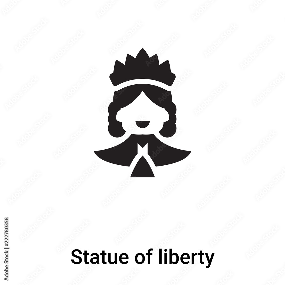 Statue of liberty icon vector isolated on white background, logo concept of Statue of liberty sign on transparent background, black filled symbol Statue of liberty icon vector isolated on white background, logo concept of Statue of liberty sign on transparent background, black filled symbol