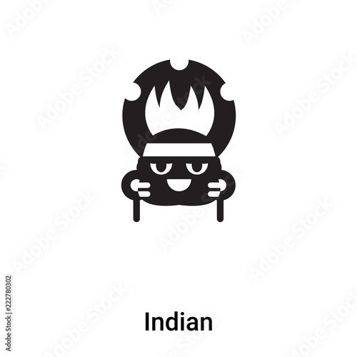 Indian icon vector isolated on white background, logo concept of Indian sign on transparent background, black filled symbol