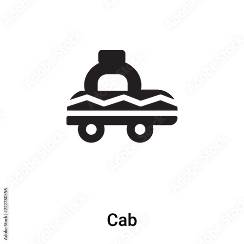 Cab icon vector isolated on white background, logo concept of Cab sign on transparent background, black filled symbol