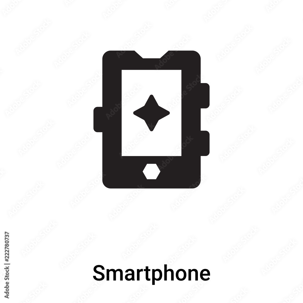 Smartphone icon vector isolated on white background, logo concept of Smartphone sign on transparent background, black filled symbol Smartphone icon vector isolated on white background, logo concept of Smartphone sign on transparent background, black filled symbol