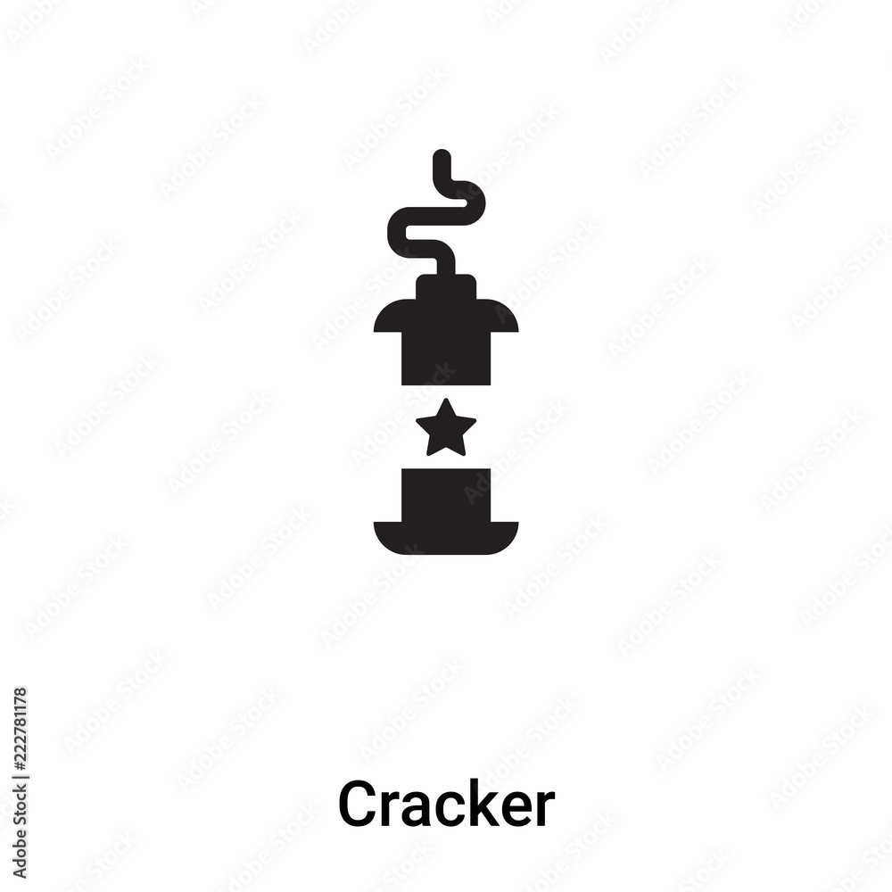 Cracker icon vector isolated on white background, logo concept of Cracker sign on transparent background, black filled symbol Cracker icon vector isolated on white background, logo concept of Cracker sign on transparent background, black filled symbol