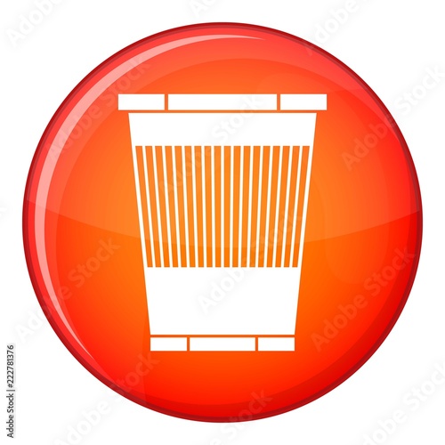 Trash can icon in red circle isolated on white background vector illustration