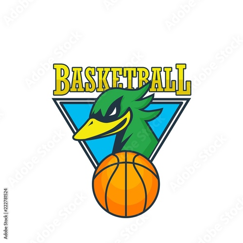 Duck basketball logo sport