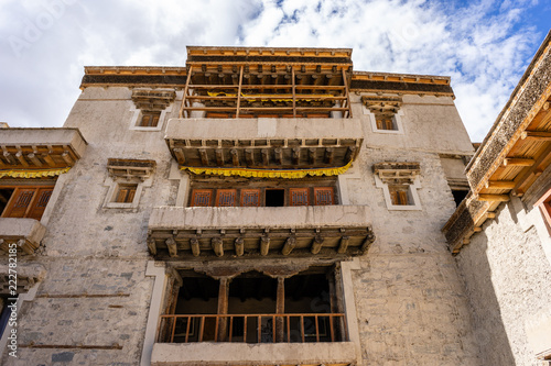 Balcony of Main building of Leh Palace in Leh Town  Ladakh, Jammu and Kashmir, India photo