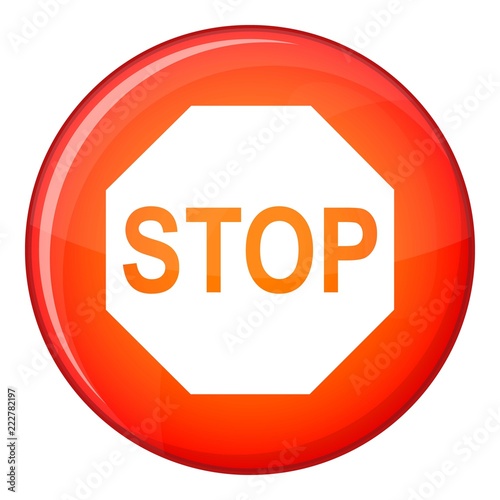 Stop sign icon in red circle isolated on white background vector illustration