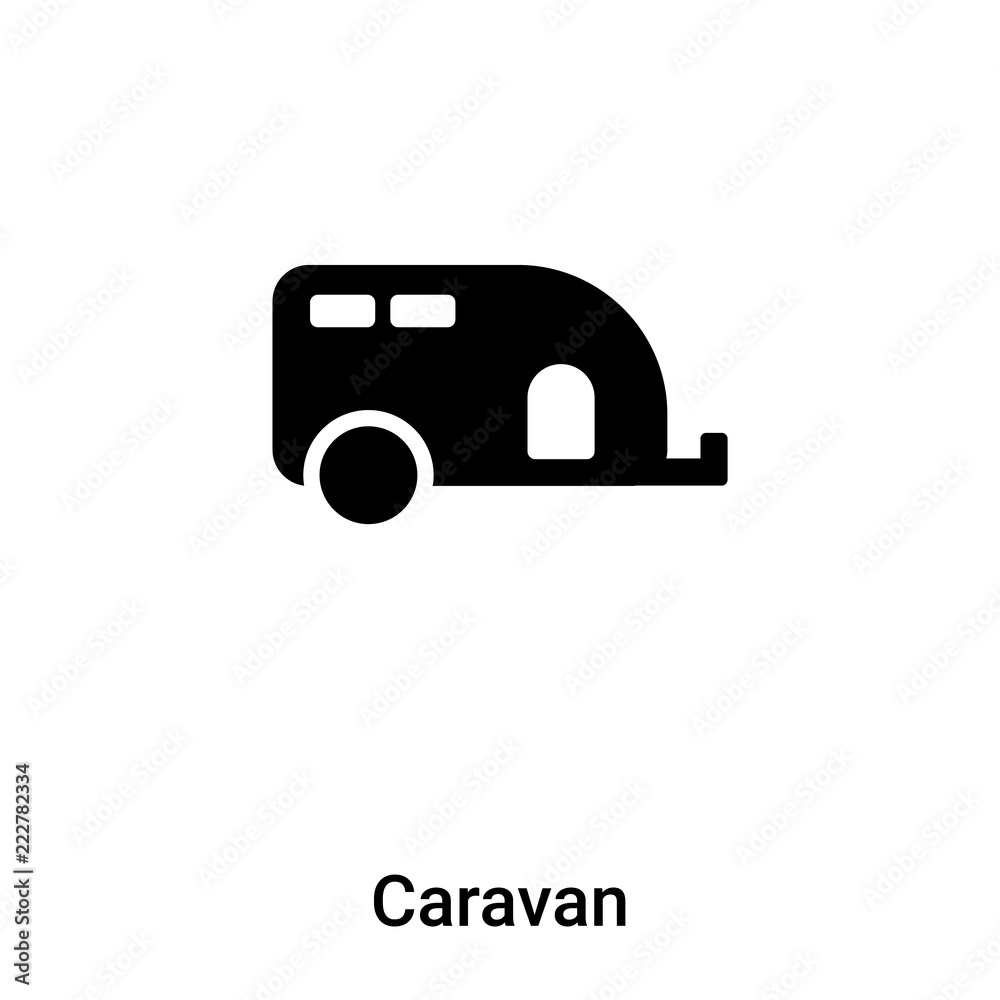 Caravan icon vector isolated on white background, logo concept of ...