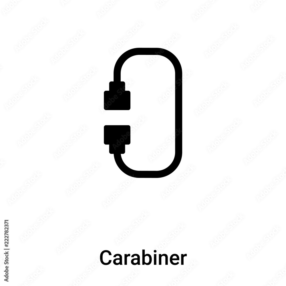 Carabiner icon vector isolated on white background, logo concept of Carabiner sign on transparent background, black filled symbol Carabiner icon vector isolated on white background, logo concept of Carabiner sign on transparent background, black filled symbol