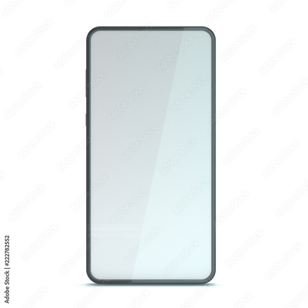 Black smartphone mockup on white background. 3D Black smartphone mockup on white background. 3D