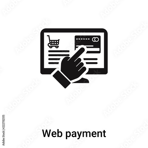 Web payment icon vector isolated on white background, logo concept of Web payment sign on transparent background, black filled symbol