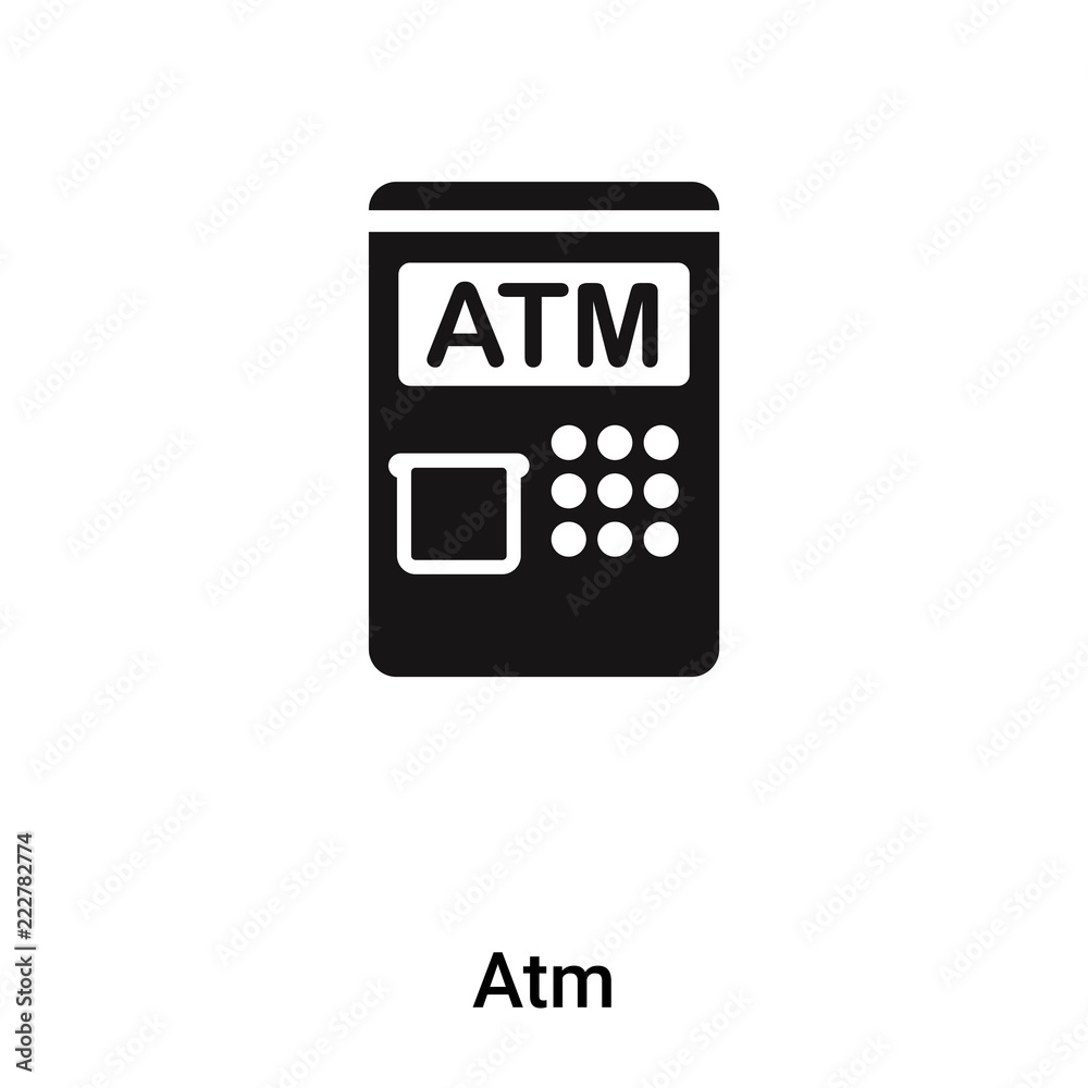 Atm icon vector isolated on white background, logo concept of Atm sign
