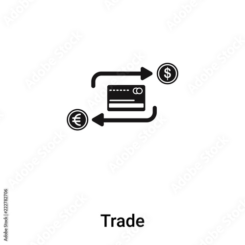 Trade icon vector isolated on white background, logo concept of Trade sign on transparent background, black filled symbol