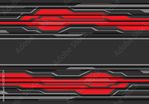 Abstract grey banner on red polygon line and shadow design modern futuristic background vector illustration.