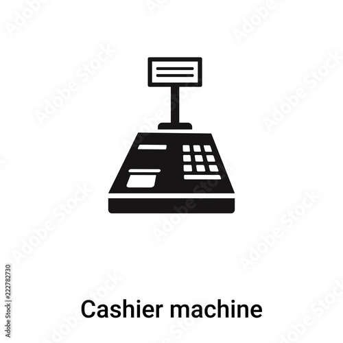 Cashier machine icon vector isolated on white background, logo concept of Cashier machine sign on transparent background, black filled symbol