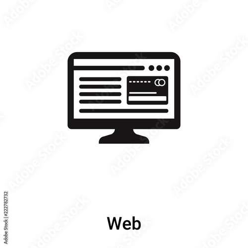 Web icon vector isolated on white background, logo concept of Web sign on transparent background, black filled symbol