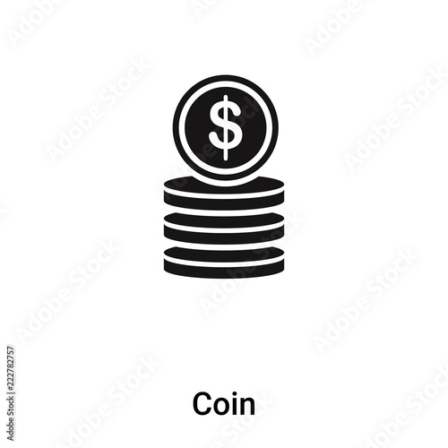 Coin icon vector isolated on white background, logo concept of Coin sign on transparent background, black filled symbol