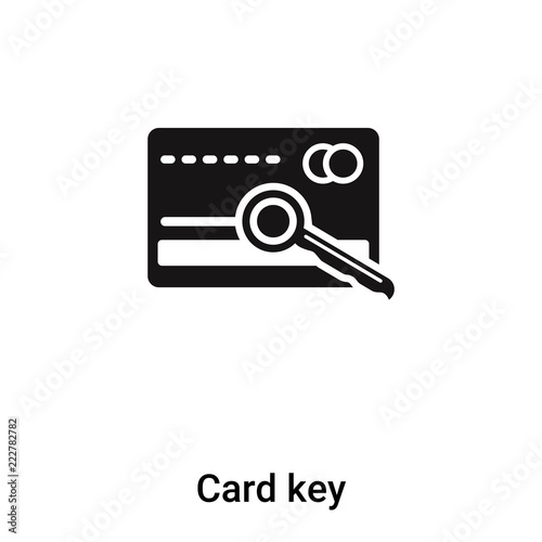 Card key icon vector isolated on white background, logo concept of Card key sign on transparent background, black filled symbol