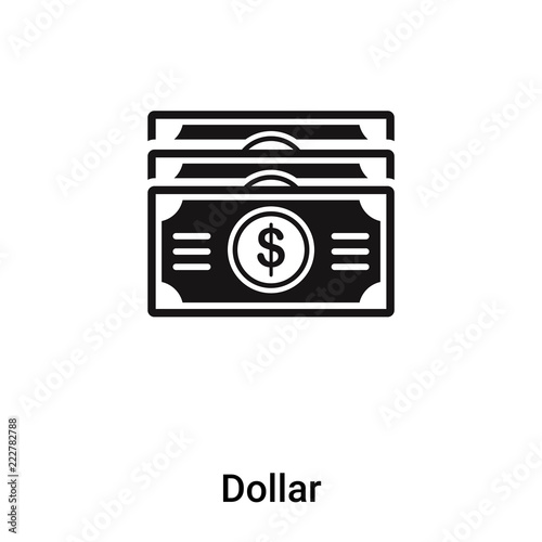 Dollar icon vector isolated on white background, logo concept of Dollar sign on transparent background, black filled symbol
