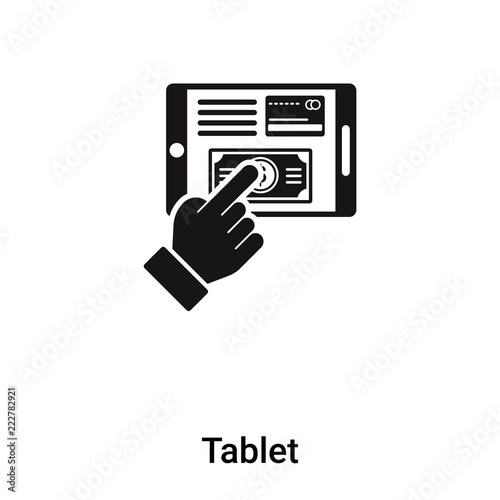 Tablet icon vector isolated on white background, logo concept of Tablet sign on transparent background, black filled symbol